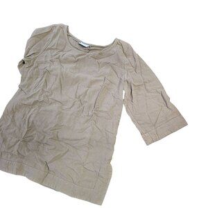 Soft Surrounding Beige 3/2inch Sleeves Women's Tunic Top Slit Size size S